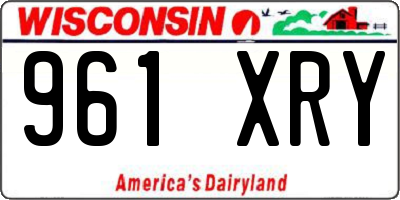 WI license plate 961XRY