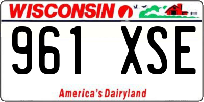 WI license plate 961XSE