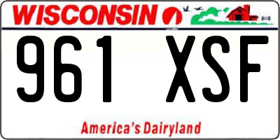 WI license plate 961XSF