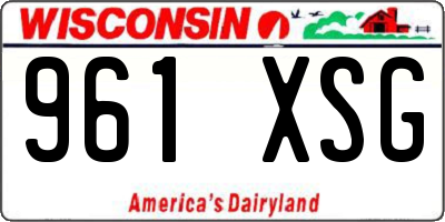 WI license plate 961XSG