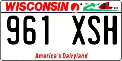 WI license plate 961XSH