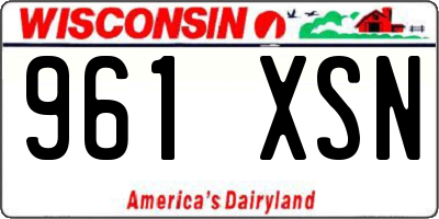 WI license plate 961XSN