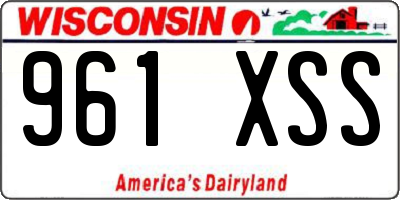 WI license plate 961XSS