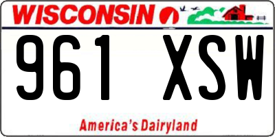 WI license plate 961XSW