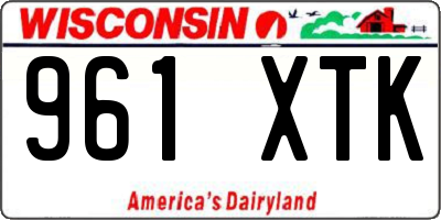 WI license plate 961XTK