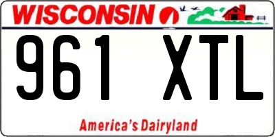 WI license plate 961XTL