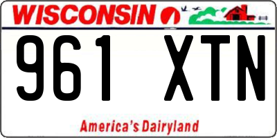 WI license plate 961XTN