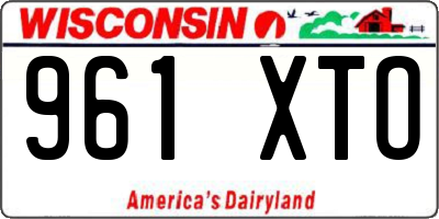 WI license plate 961XTO