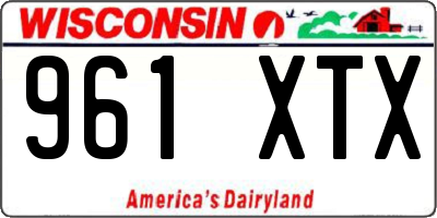 WI license plate 961XTX