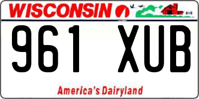 WI license plate 961XUB