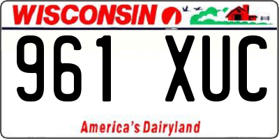 WI license plate 961XUC