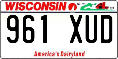 WI license plate 961XUD