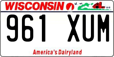 WI license plate 961XUM