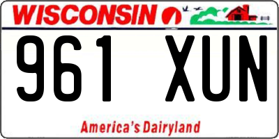 WI license plate 961XUN