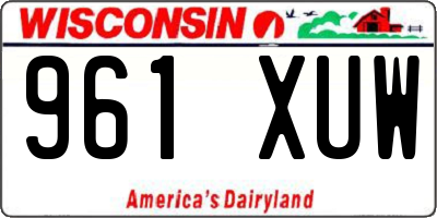 WI license plate 961XUW