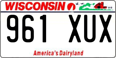 WI license plate 961XUX