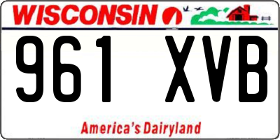 WI license plate 961XVB