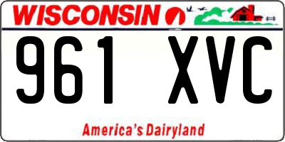 WI license plate 961XVC