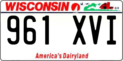WI license plate 961XVI