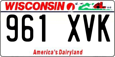 WI license plate 961XVK