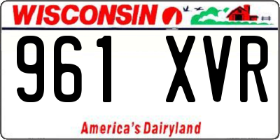 WI license plate 961XVR