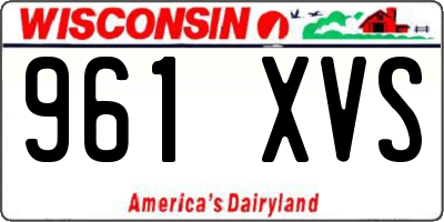 WI license plate 961XVS
