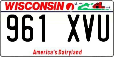 WI license plate 961XVU