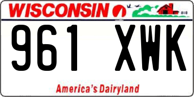 WI license plate 961XWK