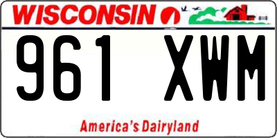 WI license plate 961XWM