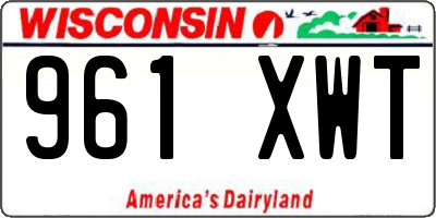 WI license plate 961XWT