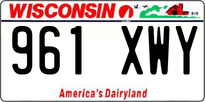 WI license plate 961XWY