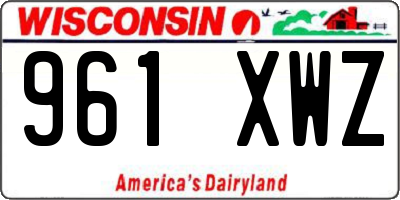 WI license plate 961XWZ