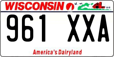 WI license plate 961XXA