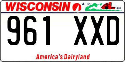 WI license plate 961XXD