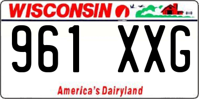 WI license plate 961XXG
