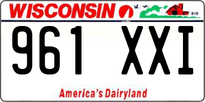 WI license plate 961XXI