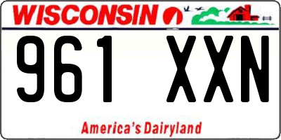 WI license plate 961XXN