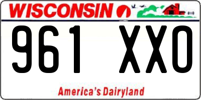 WI license plate 961XXO