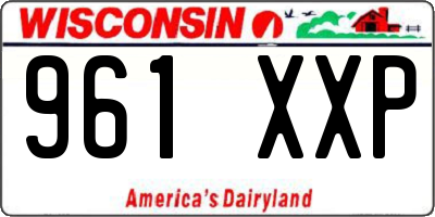 WI license plate 961XXP
