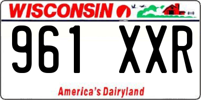 WI license plate 961XXR