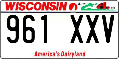 WI license plate 961XXV