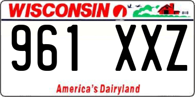 WI license plate 961XXZ