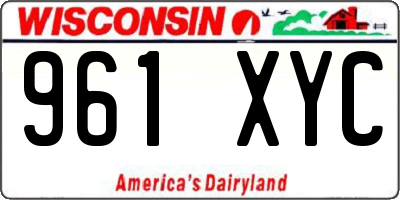 WI license plate 961XYC