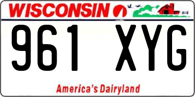 WI license plate 961XYG