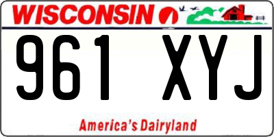 WI license plate 961XYJ