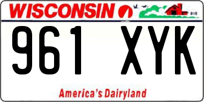 WI license plate 961XYK