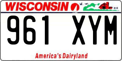 WI license plate 961XYM