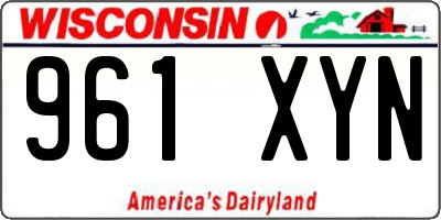 WI license plate 961XYN