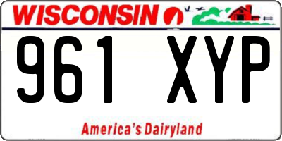 WI license plate 961XYP
