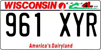 WI license plate 961XYR